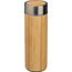 Edelstahl Trinkflasche mit Bambusummantelung und Teesieb, 350ml (beige) (Art.-Nr. CA162569)