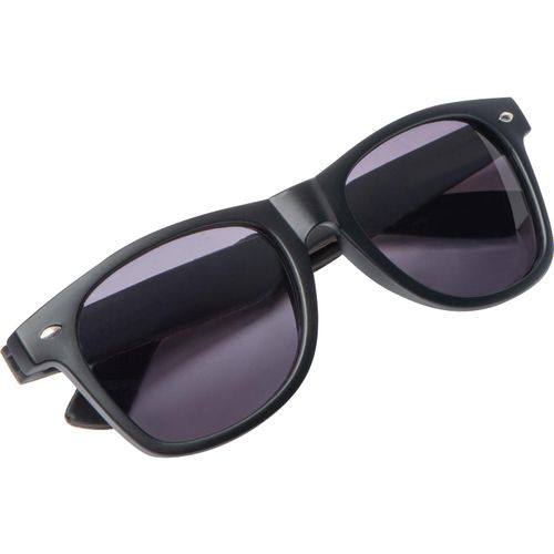 Sonnenbrille mit Bügeln aus Kork (Art.-Nr. CA164609) - Schwarze, klassische Sonnenbrille mit...