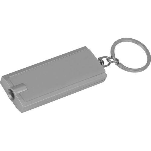 Rechteckiger Schlüsselanhänger mit LED Lämpchen (Art.-Nr. CA173122) - Flacher, rechteckiger Schlüsselanhänge...