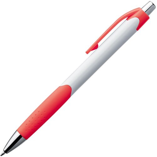 Kugelschreiber mit farbiger Gummigriffzone (Art.-Nr. CA175783) - Druckkugelschreiber mit gummierter...