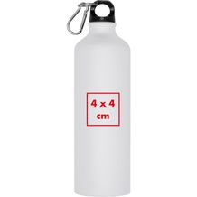 Trinkflasche aus Metall mit Karabinerhaken, 800 ml (weiß) (Art.-Nr. CA182655)