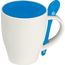 Tasse aus Porzellan mit Löffel, 250ml (blau) (Art.-Nr. CA184824)