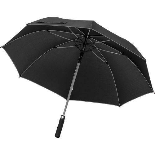 Regenschirm aus Pongee (Art.-Nr. CA186124) - Schwarzer Stockschirm aus 190T Pongee...