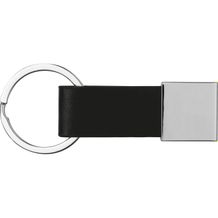 Schlüsselanhänger mit Kunstleder-Bändchen (schwarz) (Art.-Nr. CA211226)