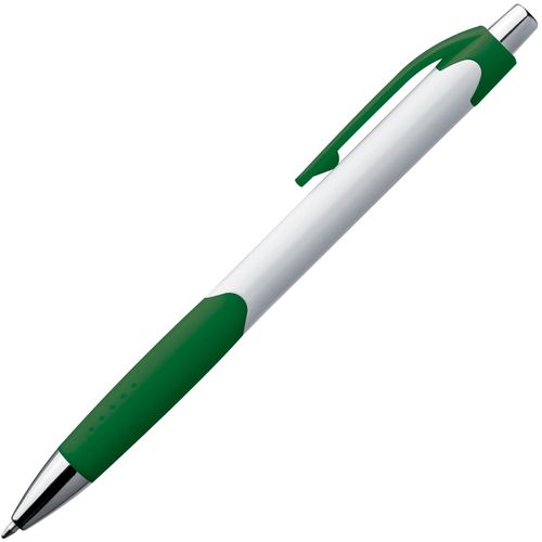 Kugelschreiber mit farbiger Gummigriffzone (Art.-Nr. CA215424) - Druckkugelschreiber mit gummierter...