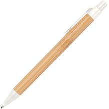 Kugelschreiber aus Weizenstroh und Bambus (Weiss) (Art.-Nr. CA219006)