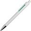 Weißer Kugelschreiber mit farbigen Applikationen (grün) (Art.-Nr. CA220180)