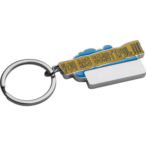 Schlüsselanhänger You are beautiful!!! (Art.-Nr. CA223991) - Schlüsselanhänger aus Metall mit farbl...