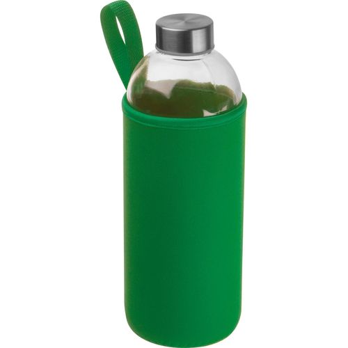 Trinkflasche aus Glas mit Neoprenüberzug, 1.000ml (Art.-Nr. CA226357) - Auslaufsichere Trinkflasche aus Glas...