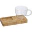 Servierbrett mit Bambuslöffel und Glastasse, 150ml (beige) (Art.-Nr. CA235967)
