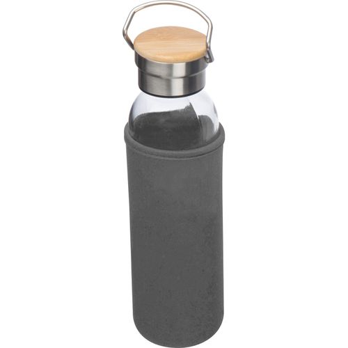 Glasflasche mit Neoprenüberzug, 600ml (Art.-Nr. CA248016) - Trinkflasche aus Glas mit Neoprenüberzu...