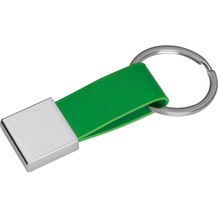 Schlüsselanhänger mit Kunstleder Bändchen (grün) (Art.-Nr. CA248207)