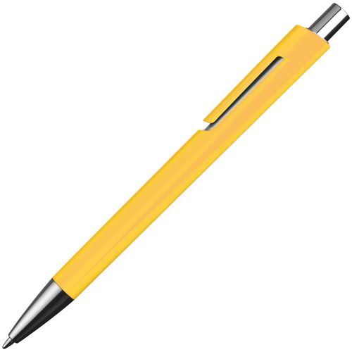 Kugelschreiber mit silbernen Applikationen (Art.-Nr. CA259368) - Kugelschreiber mit farbigem Schaft,...