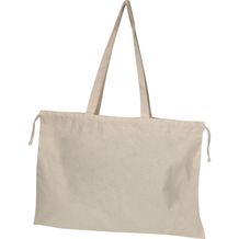 Bio Baumwolltasche mit Verschluss (beige) (Art.-Nr. CA259375)