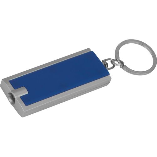Rechteckiger Schlüsselanhänger mit LED Lämpchen (Art.-Nr. CA264921) - Flacher, rechteckiger Schlüsselanhänge...