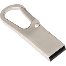 USB Stick metall mit Karabinerhaken 4GB (Grau) (Art.-Nr. CA267986)