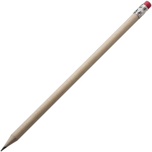 Bleistift mit Radiergummi (Art.-Nr. CA272455) - Holz-Bleistift mit Radiergummi. Minenst...