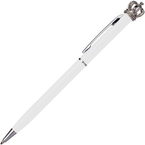 Kugelschreiber aus Metall mit Krone (Art.-Nr. CA279521) - Schlanker Drehkugelschreiber aus Metall...