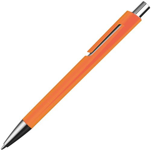 Kugelschreiber mit silbernen Applikationen (Art.-Nr. CA281447) - Kugelschreiber mit farbigem Schaft,...