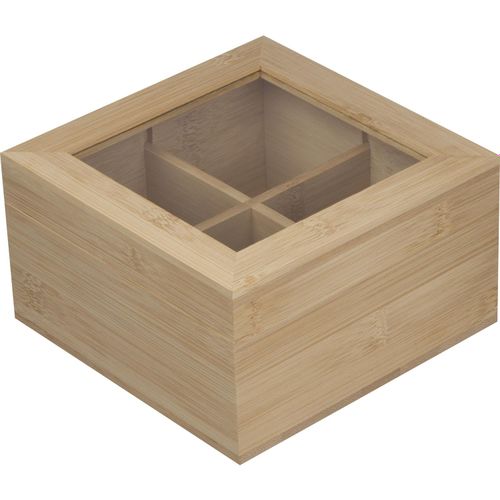 Teebox aus Bambus für 40 Teebeutel (Art.-Nr. CA282244) - Aufbewahrungsbox aus Bambus für bis z...