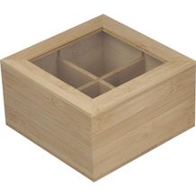 Teebox aus Bambus für 40 Teebeutel (beige) (Art.-Nr. CA282244)