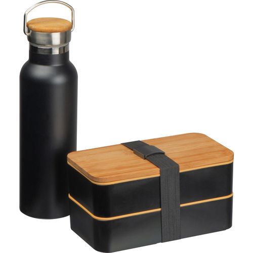 Set aus Lunchbox und Trinkflasche (Art.-Nr. CA298793) - Set aus einer doppelwandigen Vakuum...