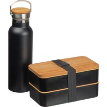 Set aus Lunchbox und Trinkflasche (schwarz) (Art.-Nr. CA298793)
