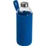 Trinkflasche aus Glas mit Neoprenüberzug, 1.000ml (blau) (Art.-Nr. CA307976)