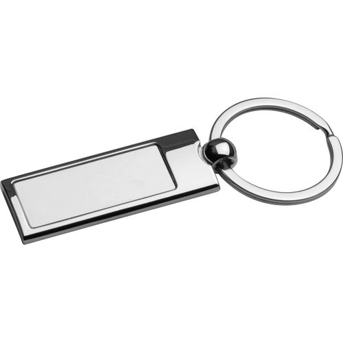 Metall Schlüsselanhänger mit matt gebürstetem Innenteil (Art.-Nr. CA321241) - Metall Schlüsselanhänger mit mattgebü...