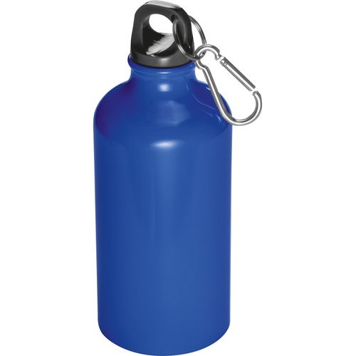 Trinkflasche aus Metall mit Karabinerhaken, 500ml (Art.-Nr. CA321431) - Trinkflasche aus Metall mit Karabinerhak...