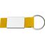 Schlüsselanhänger mit farbigem Stoffbändchen (gelb) (Art.-Nr. CA335102)