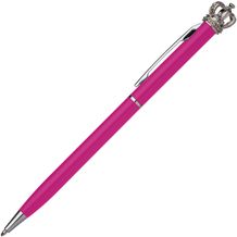 Kugelschreiber aus Metall mit Krone (pink) (Art.-Nr. CA359943)