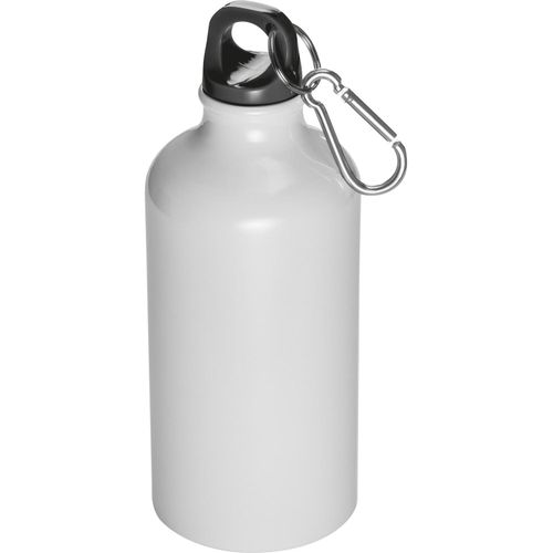 Trinkflasche aus Metall mit Karabinerhaken, 500ml (Art.-Nr. CA373174) - Trinkflasche aus Metall mit Karabinerhak...