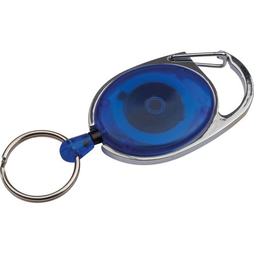 Schlüsselanhänger mit Karabiner und ausziehbarem Schlüsselring (Art.-Nr. CA380407) - Schlüsselanhänger aus Kunststoff m...