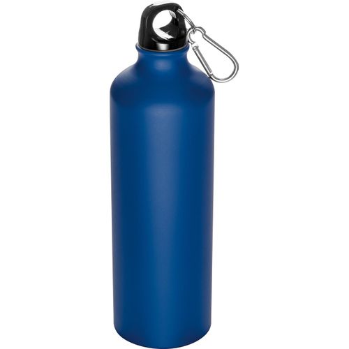 Trinkflasche aus Metall mit Karabinerhaken, 800ml (Art.-Nr. CA386886) - Trinkflasche aus Metall mit Karabinerhak...