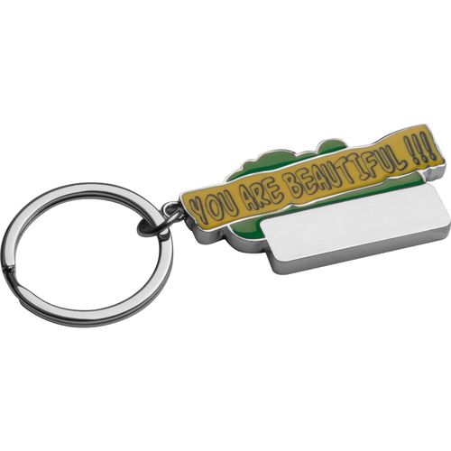 Schlüsselanhänger You are beautiful!!! (Art.-Nr. CA387534) - Schlüsselanhänger aus Metall mit farbl...