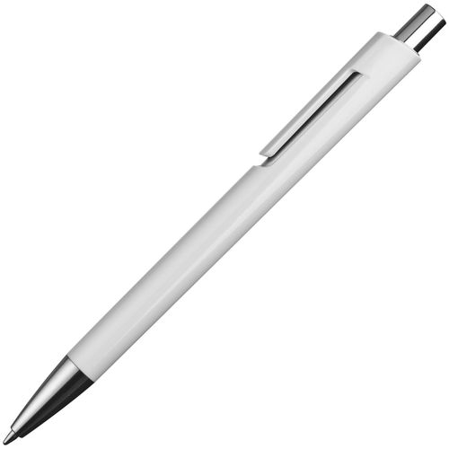 Kugelschreiber mit silbernen Applikationen (Art.-Nr. CA390365) - Kugelschreiber mit farbigem Schaft,...