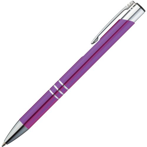 Kugelschreiber aus Metall mit 3 Zierringen (Art.-Nr. CA391895) - Eloxierter Kugelschreiber aus Metall...