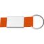Schlüsselanhänger mit farbigem Stoffbändchen (orange) (Art.-Nr. CA397459)