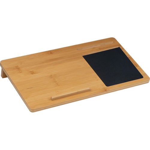 Laptopunterlage mit Mousepad und Handyhalter (Art.-Nr. CA398466) - Laptopunterlage aus Bambus mit Mousepad...