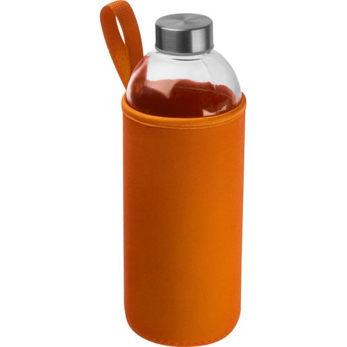 Trinkflasche aus Glas mit Neoprenüberzug, 1.000ml (Art.-Nr. CA401513) - Auslaufsichere Trinkflasche aus Glas...