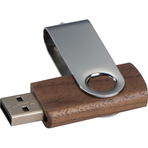 USB Stick Twist mit Holzkörper dunkel 8GB (Art.-Nr. CA403109) - USB Stick aus dunklem Holz (Walnuss)...