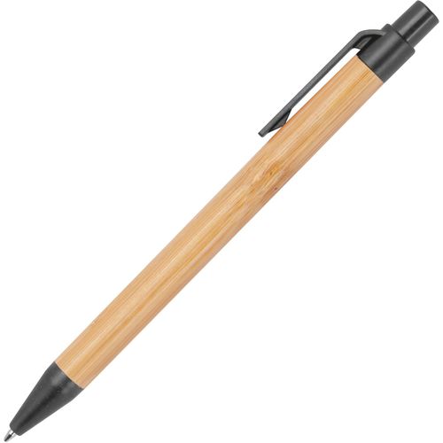 Kugelschreiber aus Weizenstroh und Bambus (Art.-Nr. CA404458) - Druckkugelschreiber aus Bambus mit...