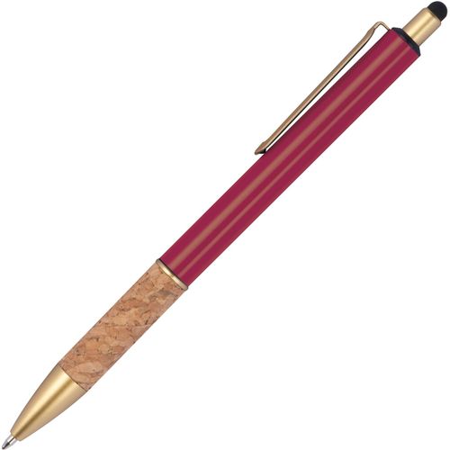 Kugelschreiber mit Korkgriffzone (Art.-Nr. CA405434) - Kugelschreiber aus Metall mit goldenen...