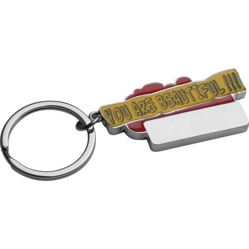 Schlüsselanhänger You are beautiful!!! (Art.-Nr. CA406438) - Schlüsselanhänger aus Metall mit farbl...