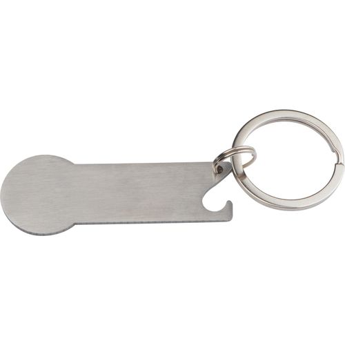 Schlüsselanhänger mit Einkaufschip (Art.-Nr. CA412215) - Metall Schlüsselanhänger mit integrier...