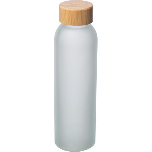 Sublimationstrinkflasche 500ml (Art.-Nr. CA436600) - Gefrostete Glasflasche mit Bambusdeckel...