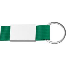 Schlüsselanhänger mit farbigem Stoffbändchen (grün) (Art.-Nr. CA440908)