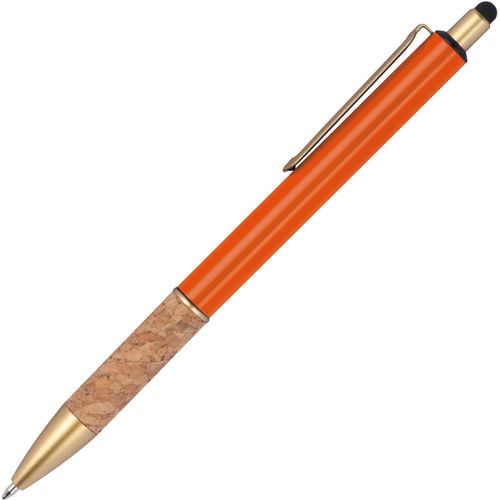 Kugelschreiber mit Korkgriffzone (Art.-Nr. CA441487) - Kugelschreiber aus Metall mit goldenen...