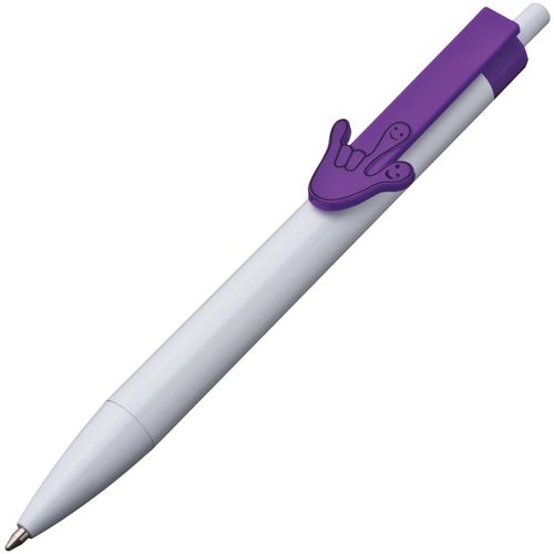 Kugelschreiber mit Handclip (Art.-Nr. CA453460) - Kugelschreiber mit auffallendem Handzei...